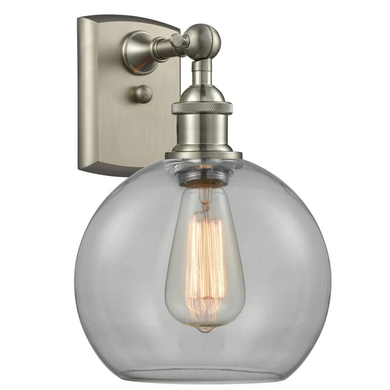Innovations Lighting 516-1W-13-8 Athens Sconce Athens 13" Tall Wall - Brushed Satin Nickel / Clear