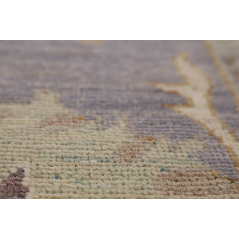 Hand Knotted Oriental 100% Wool Carpet Transitional All-Over Greys & Charcoal Oushak Area Rug - 10' 7'' X 7' 11''