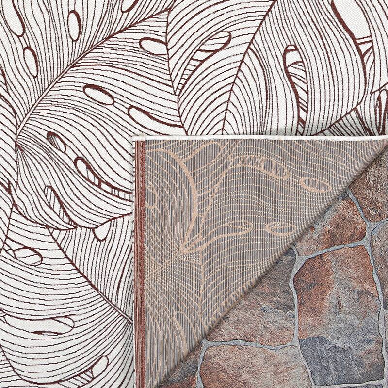 Dream Decor Rugs Juniper Monstera Indoor Outdoor Area Rug