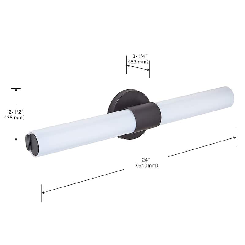 Cylinder LED bathroom & vanity light mount with transulucent acrylic 18W