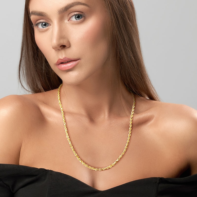Miadora 4mm Rope Chain Necklace with Lobster Clasp in 10K Yellow Gold