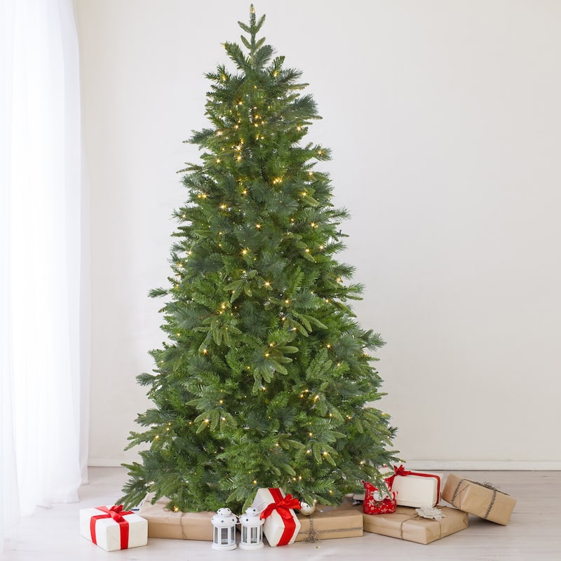 6.5' Rosemary Emerald Angel Pine Artificial Christmas Tree white LED - 6.5 Foot
