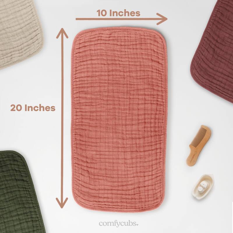 Muslin Burp Cloths for Babies by Comfy Cubs