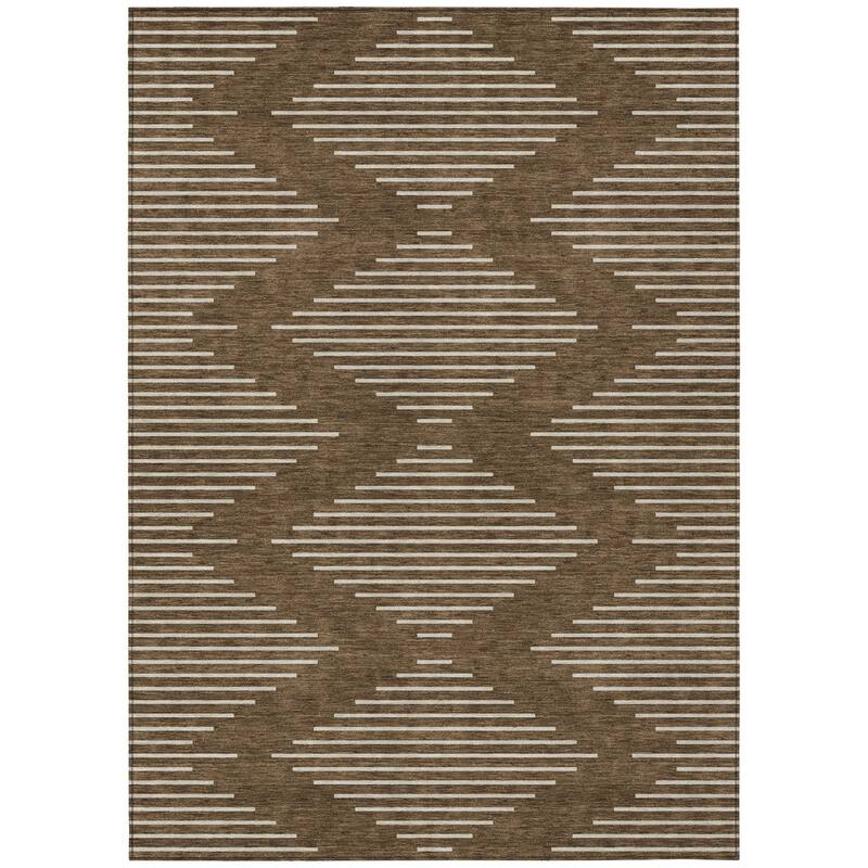 HomeRoots Geometric Transitional Rectangle Outdoor Rug