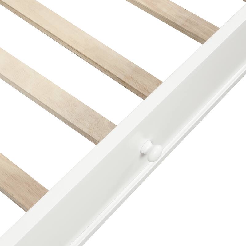 Twin Size White Wood Daybed with Trundle, Space-Saving Dual-Use Bed Frame