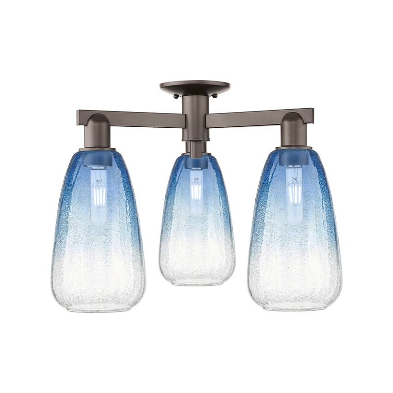 Innovations Lighting Downtown Urban - Brookhaven Almond - 3 Light 24" Semi-Flush Mount