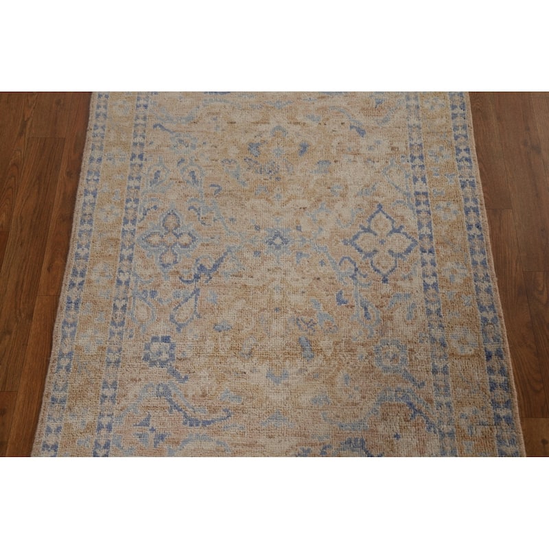 Muted Oushak Oriental Area Accent Rug Hand-Knotted Wool Carpet - 2'11" x 3'10"