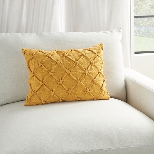 Kathy Ireland Pin Tuck Textured Modern Farmhouse Bohemian Cotton Throw Pillow. Opens flyout.