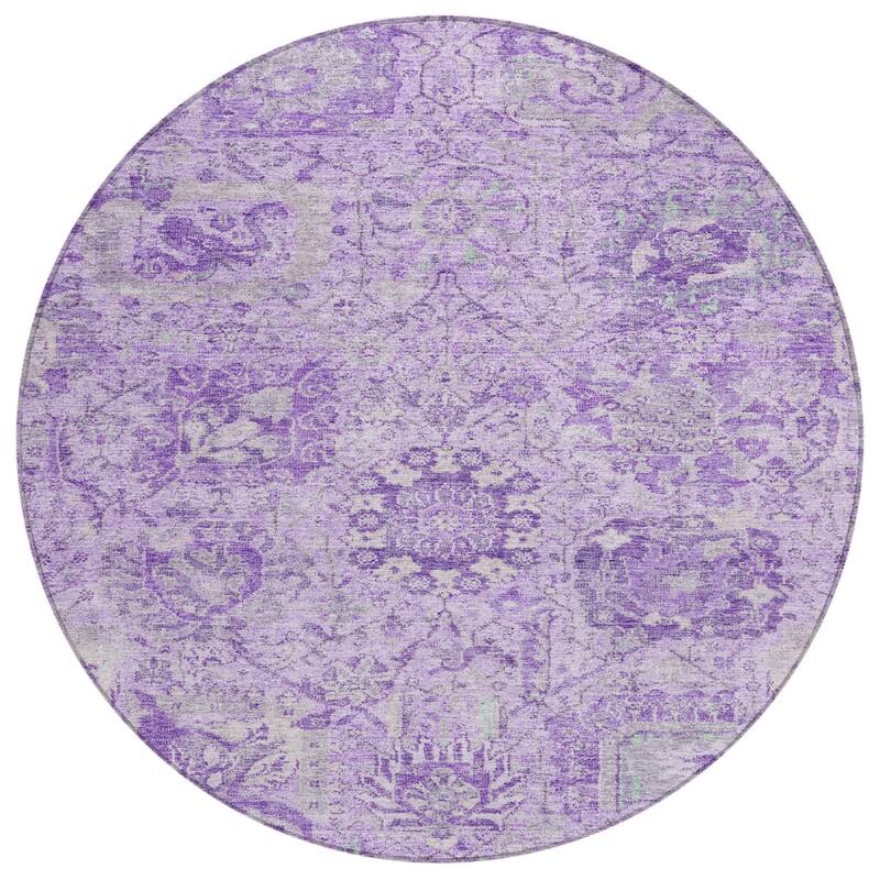 HomeRoots Damask Traditional Rectangle Outdoor Rug