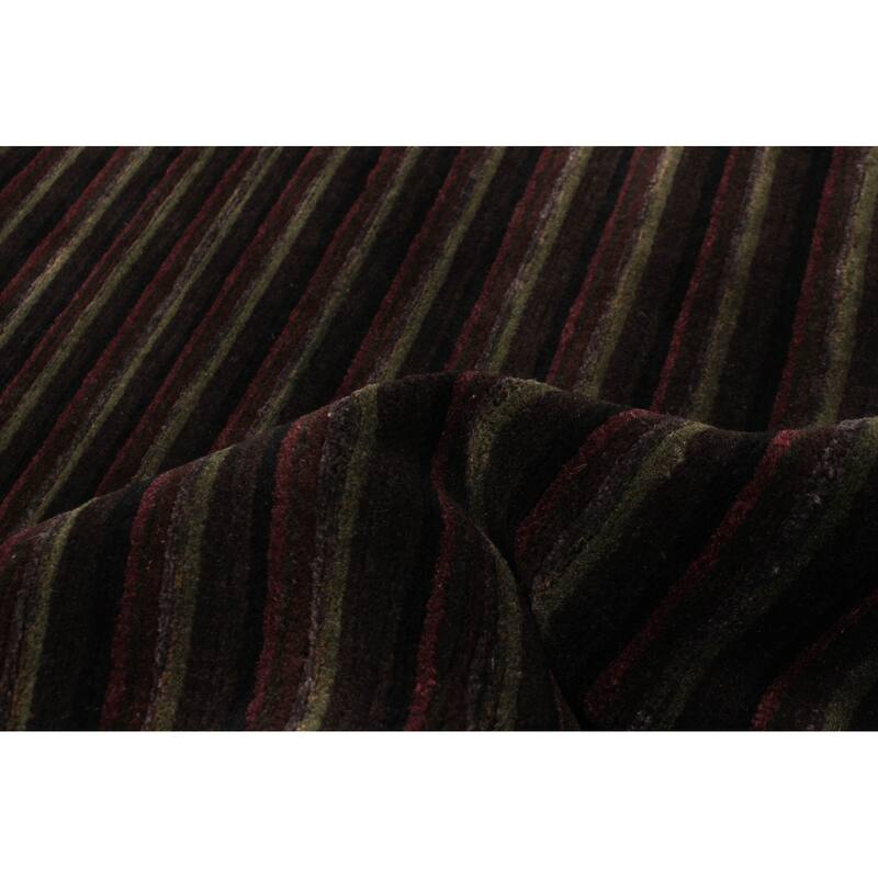 ECARPETGALLERY Hand-knotted Opulence Grey Viscose, Wool Rug - 2'10 x 11'7