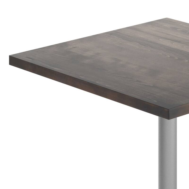 Square Solid Wood Commercial Tabletop with 30" x 30" Dining Height X-Base - 36"W x 36"D x 29.5"H