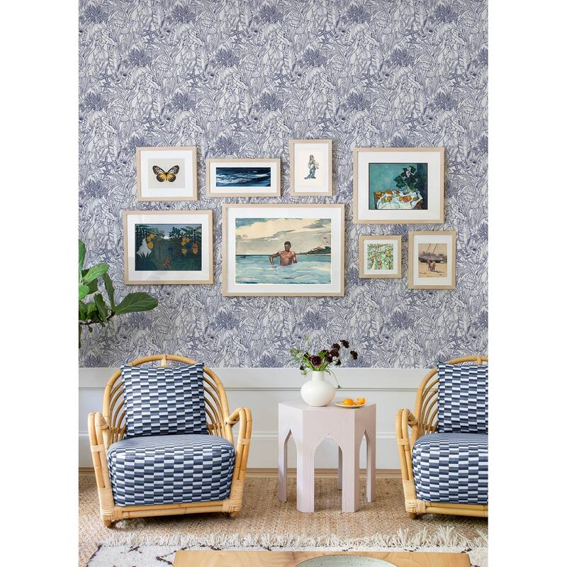 NuWallpaper Under the Sea Navy Blue Peel and Stick Wallpaper - N/A
