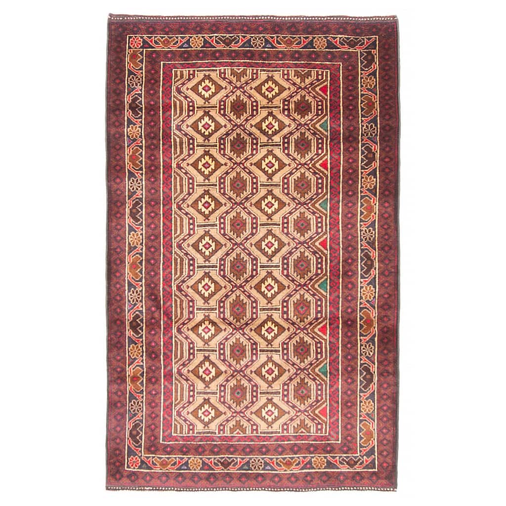 Teimani Tan Rug 3'0" x 5'1" - 3'0 x 5'1