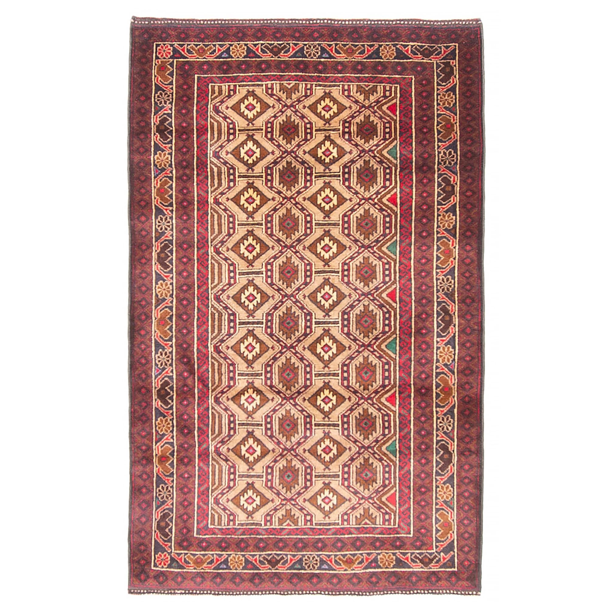 Teimani Tan Rug 3'0" x 5'1" - 3'0 x 5'1