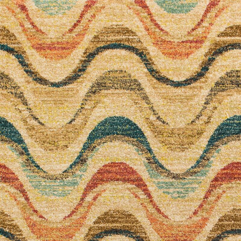 Domani Catalonia Modern Grey/Sand Geometric Wave Area Rug