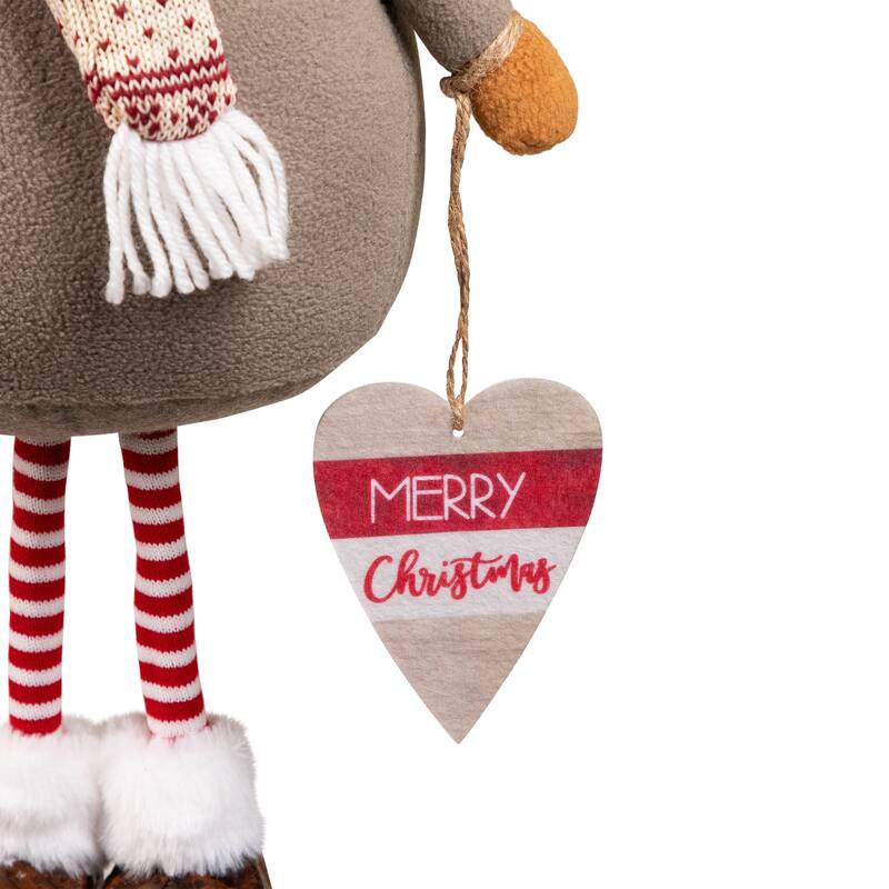 Plush Moose Merry Christmas Decoration - 24"