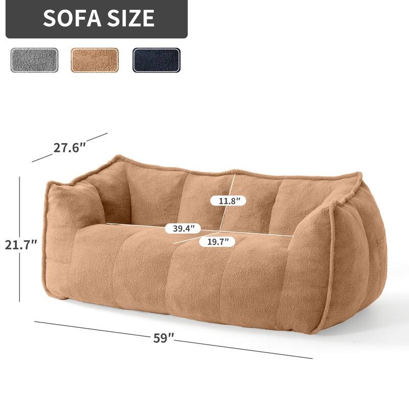 Teddy Fleece 2-Person Bean Bag Sofa