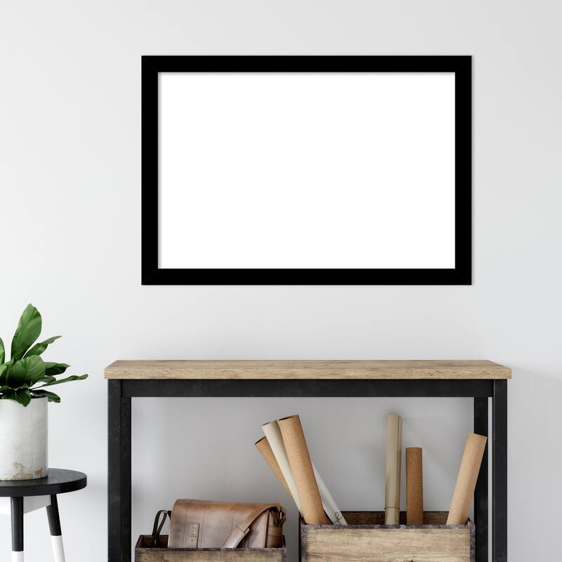 Amanti Art Brushed Black Framed Dry Erase Magnetic Board