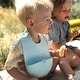 preview thumbnail 7 of 10, Roll & Lock 2 Pack Bib Dove Grey + Aqua