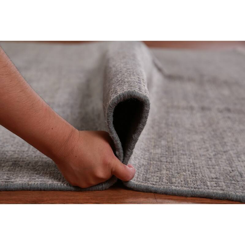 Hand Knotted Oriental 100% Wool Carpet Transitional All-Over Greys & Charcoal Oushak Area Rug - 8' 10'' X 6' 1''