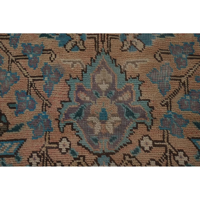 Over-Dyed Tabriz Persian Vintage Area Rug Hand-Knotted Wool Carpet - 7'0"x 10'11"