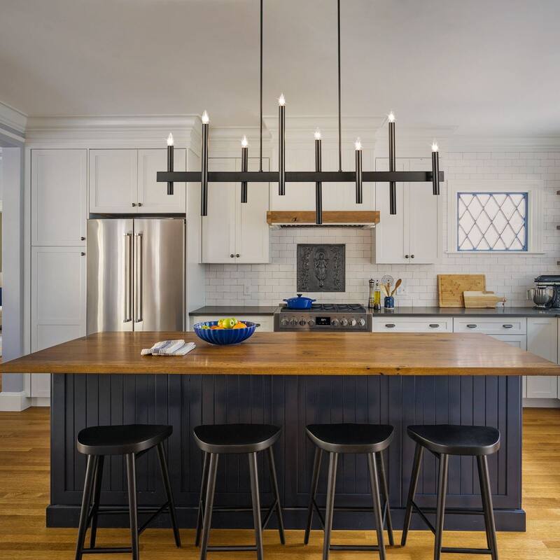56.7'' 8-Light Linear Chandelier Kitchen Island Pendant