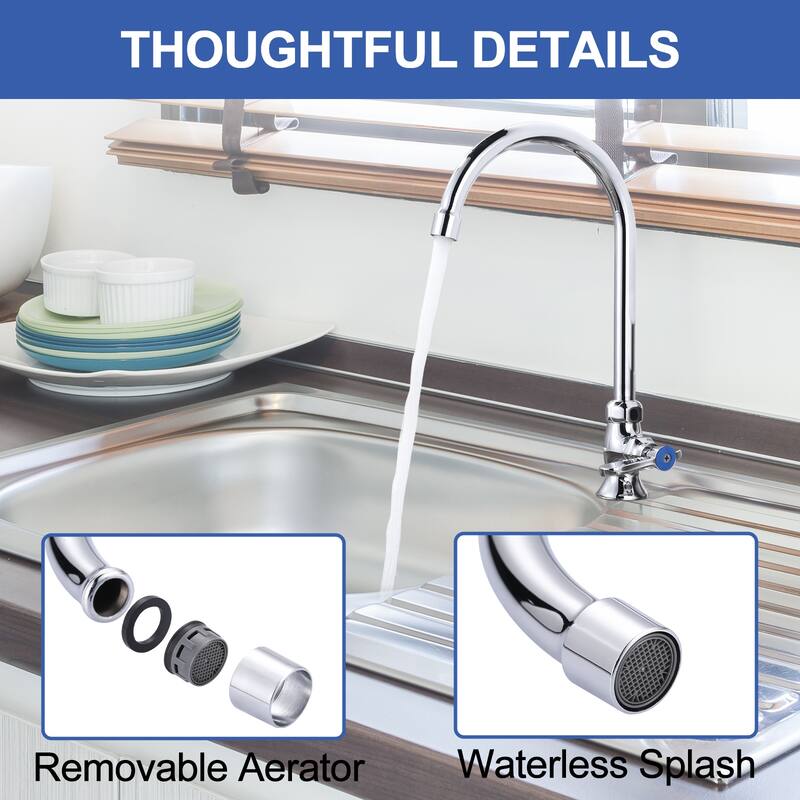 WOWOW Single Handle Deck Mount Standard Kitchen Faucet