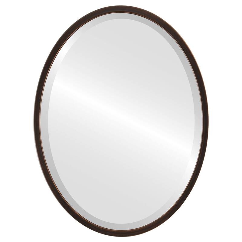 Lincoln Framed Oval Mirror - Rubbed Bronze - Rubbed Bronze