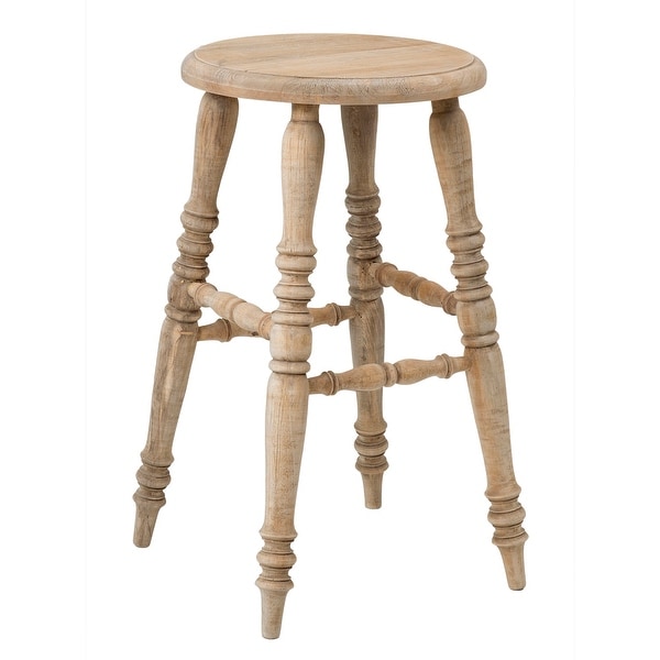 East at Main Handcrafted Natural Solid Mindi Wood Bar Stool On