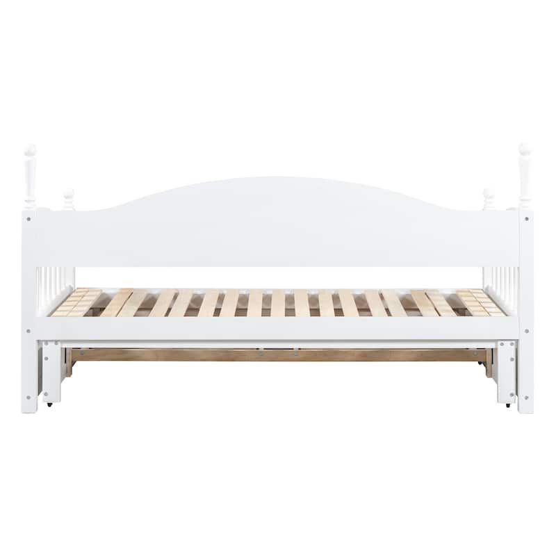 Wooden Twin Size Daybed with Twin Size Trundle and Drawers