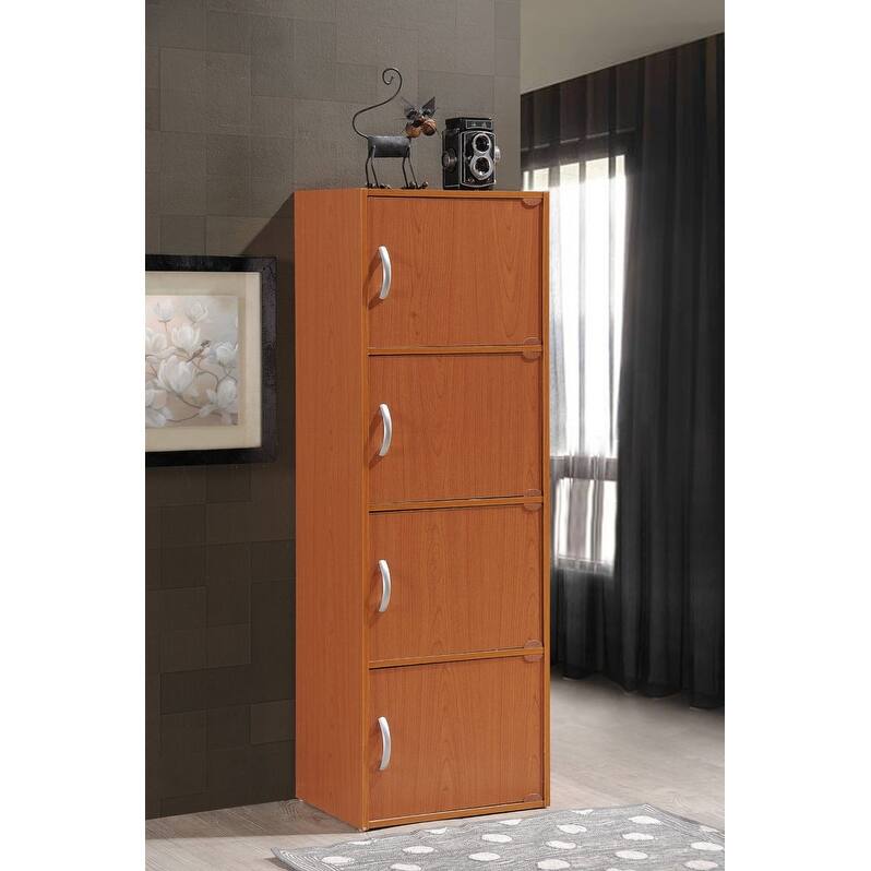 Hodedah 4-Shelf, 4-Door Bookcase