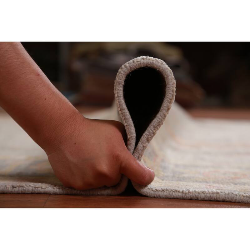 Hand Knotted Oriental 100% Wool Carpet Transitional All-Over Greys & Charcoal Oushak Area Rug - 8' 10'' X 5' 10''