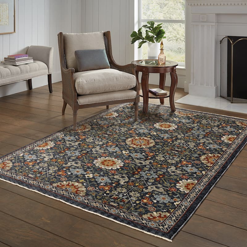 Style Haven Amelie Traditional Persian Indoor Area Rug - 6' 7" x 9' 6" - Blue/ Multi - Rectangle