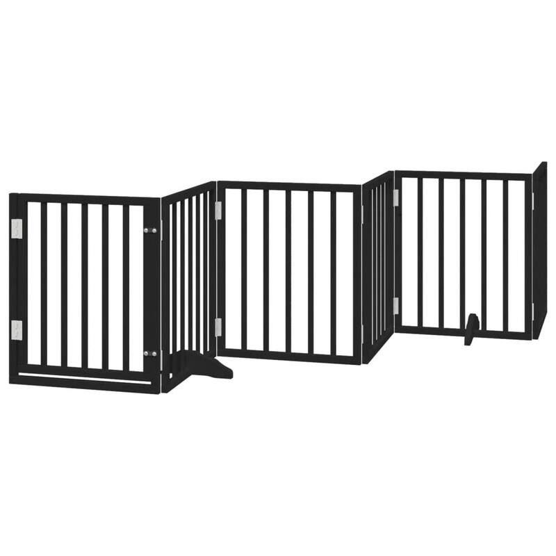 vidaXL Dog Gate Foldable Poplar Wood