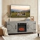 preview thumbnail 26 of 53, 58-Inch Farmhouse Electric Fireplace TV Stand with Storage Cabinets and Adjustable Shelves Grey