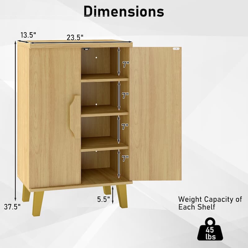 Gymax Buffet Cabinet Storage Cabinet w/ Double Doors & 3 Detachable
