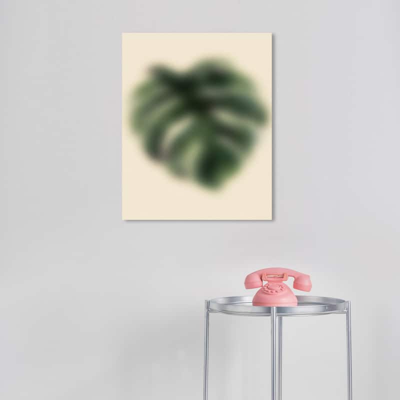 Wynwood Studio Canvas Floral and Botanical Blurred Monstera Green Modern & Contemporary Wall Art Canvas Print - 16 x 20