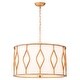 preview thumbnail 6 of 10, Rennnsan 4-Light Modern Farmhouse Antique Gold Fabric Drum Pendant Light for Dining Room - 23.62 in. W x 16.54 in. H