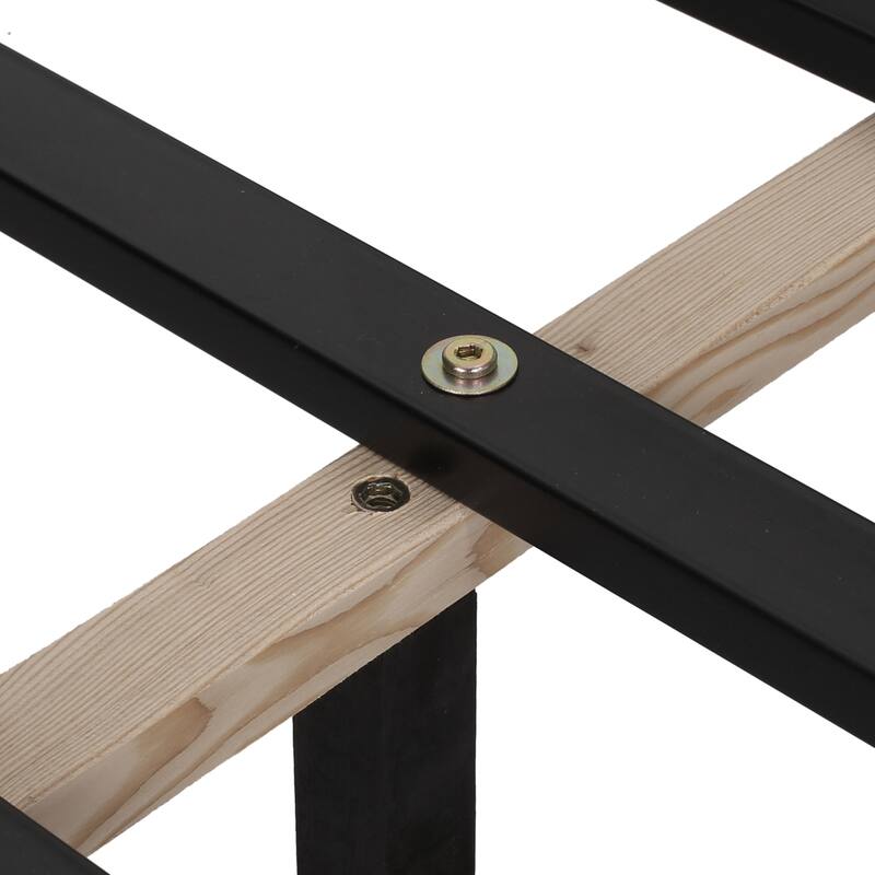 Upholstered Platform Bed with Button Tufted Wingback Headboard, Queen Size