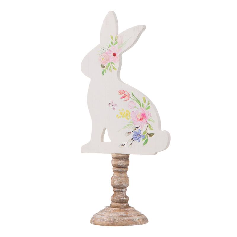Glitzhome Set of 2 Easter Wooden Bunny Table Decor Spring Gift