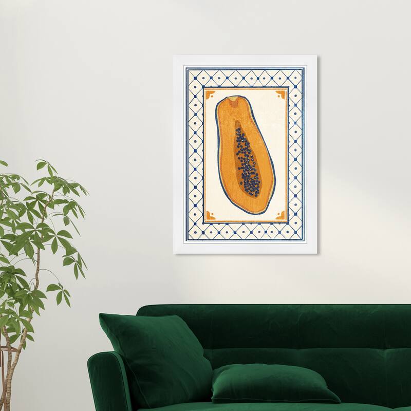 Wynwood Studio Tropical Papaya Framed Tropical Chinoiserie Art Prints