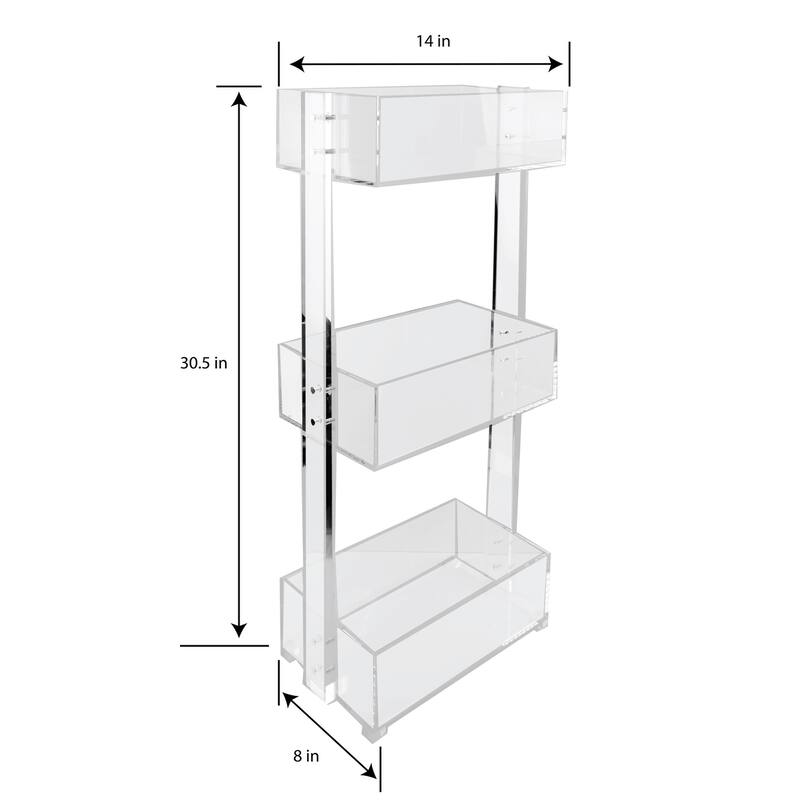 DesignStyles Acrylic Floor Caddy - 14" x 8" x 30.5"