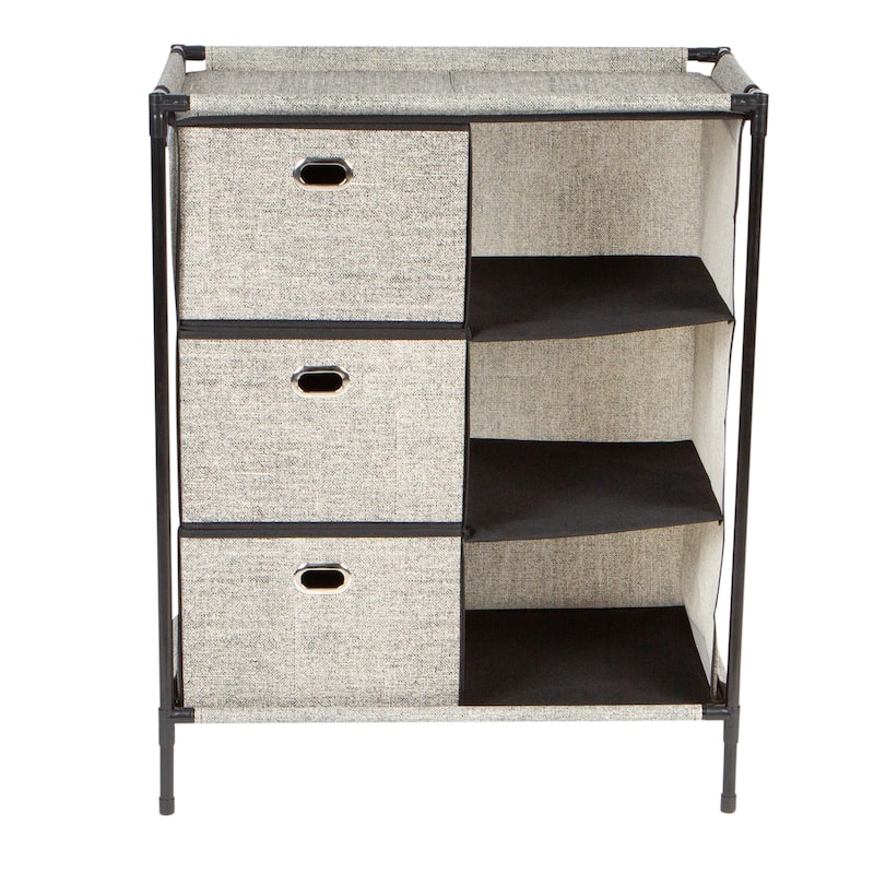 Simplify 6 Grid Storage Organizer in Black - 24.4"x 13.8"x 31.1"