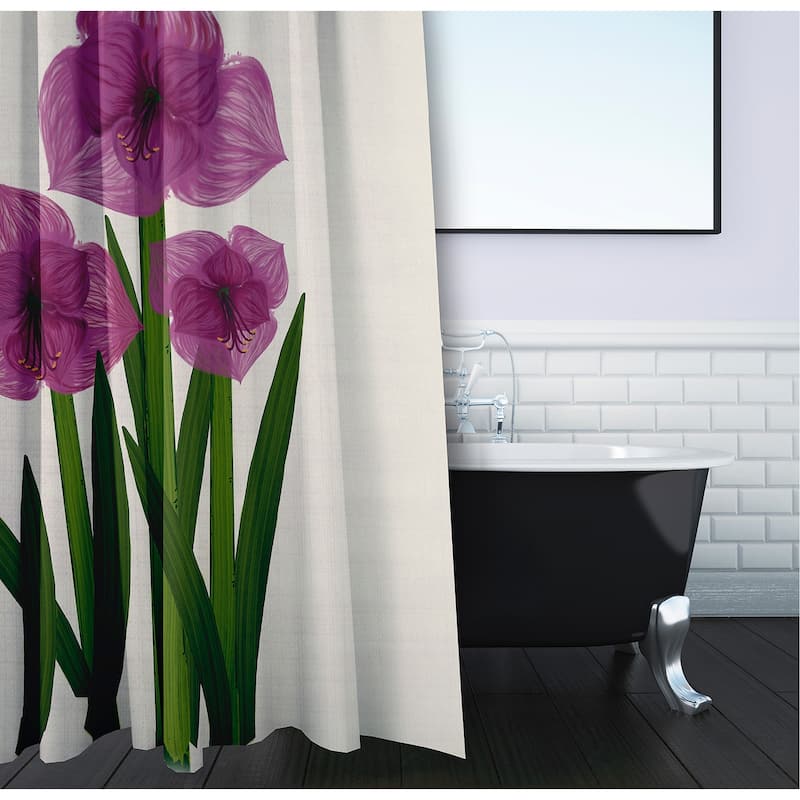 Amaryllis Floral Print Shower Curtain