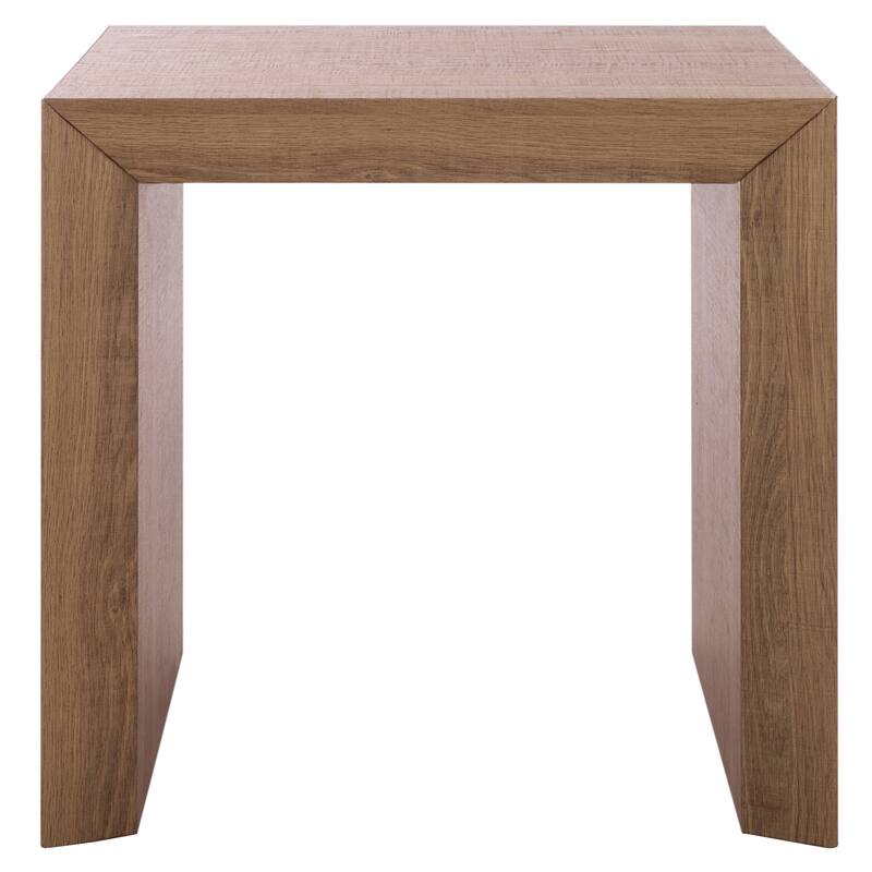 SAFAVIEH Home Woodrow Accent Table - 20"W x 20"D x 20"H - Natural Brown
