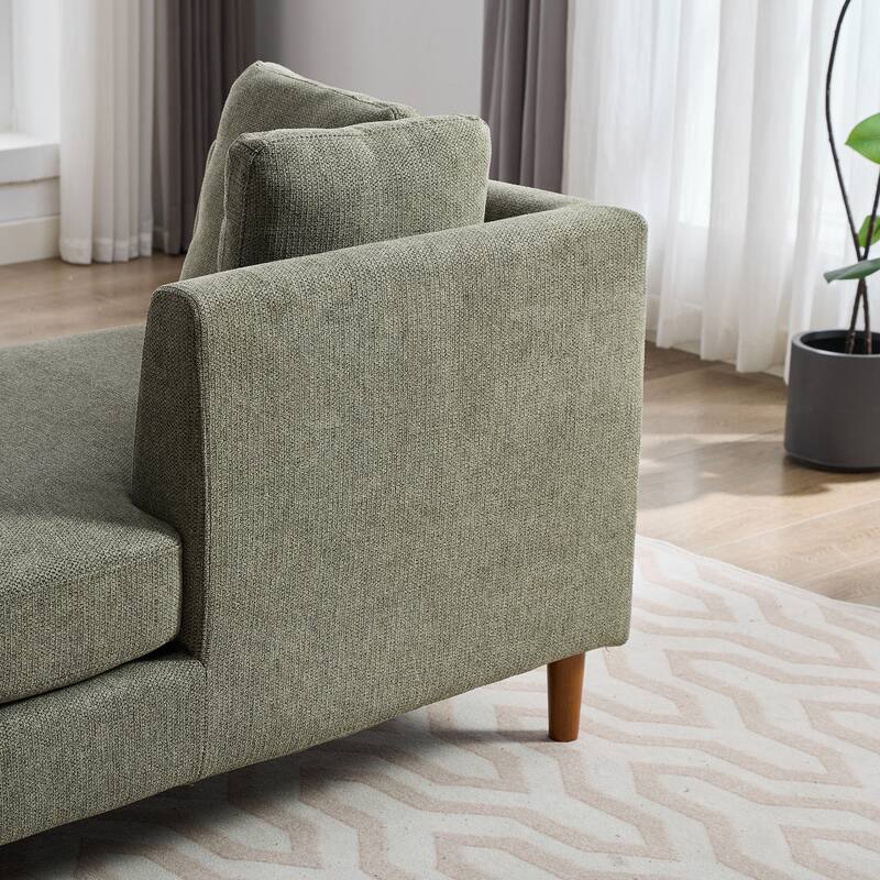 Wide Modern Double-Sided Upholstered Chaise Lounge