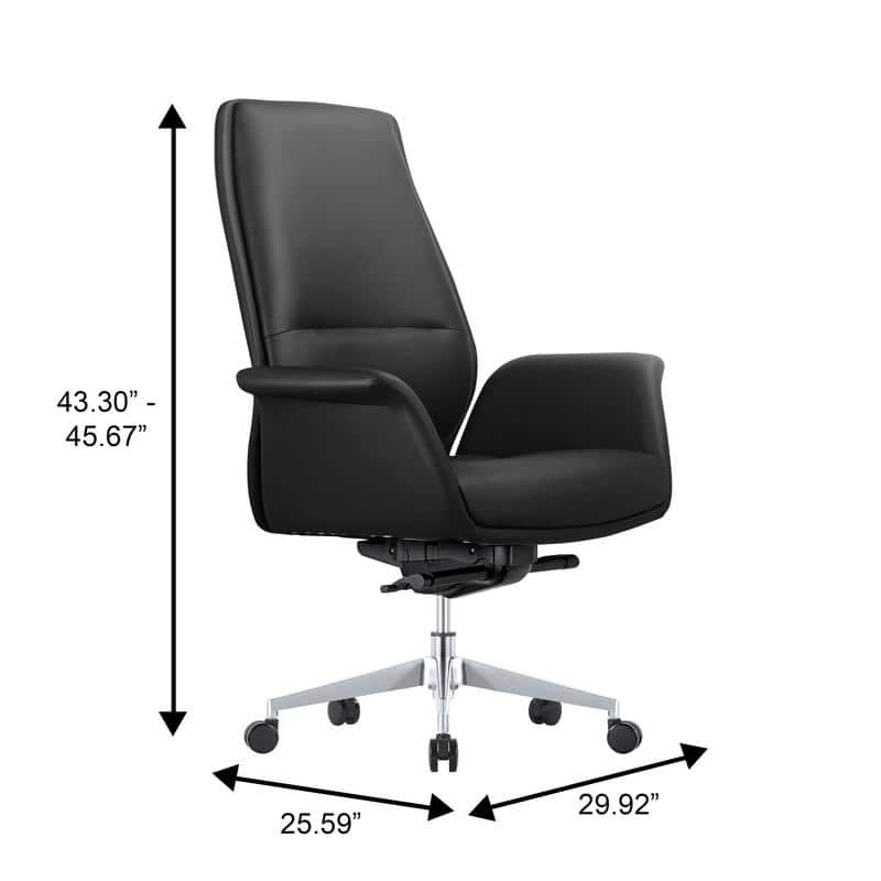 Summit Ergonomic Leather Office Chair with Durable Metal Frame, Adjustable Height, Swivel, Tilt, and Plush Cushion Support