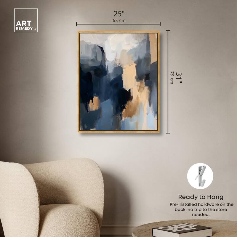 Navy Beige II Canvas by Art Remedy