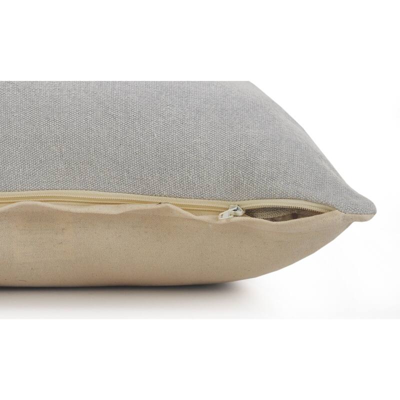 20" Gray Solid Handmade Square Throw Pillow