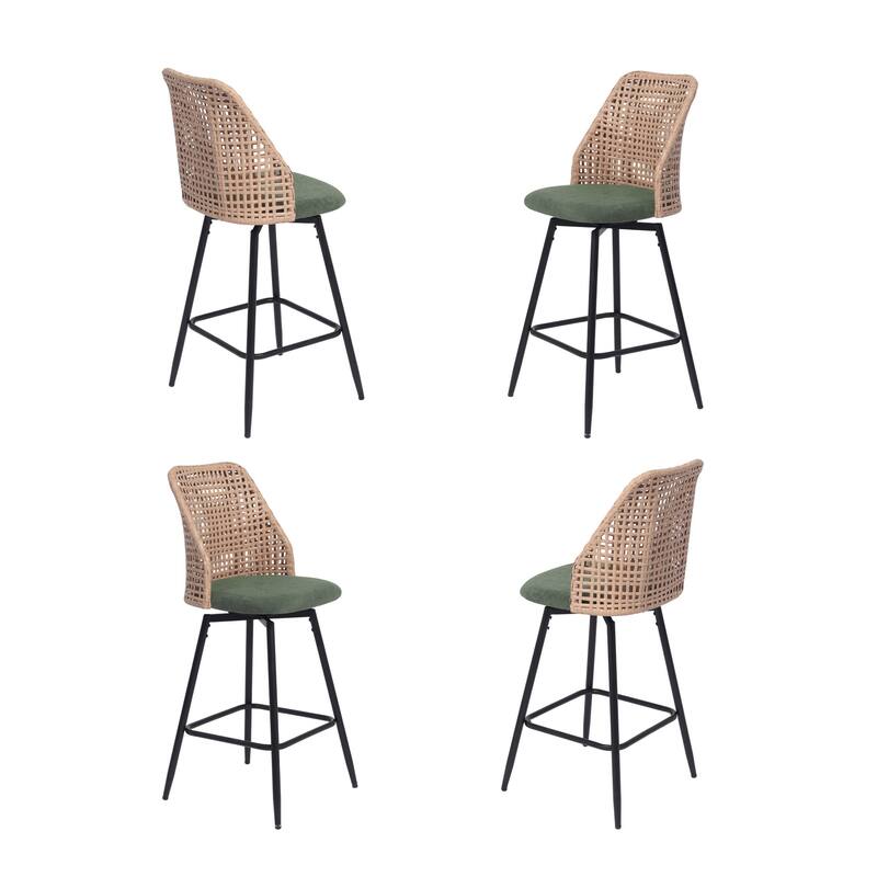28.8" Indoor Swivel Wicker Barstools